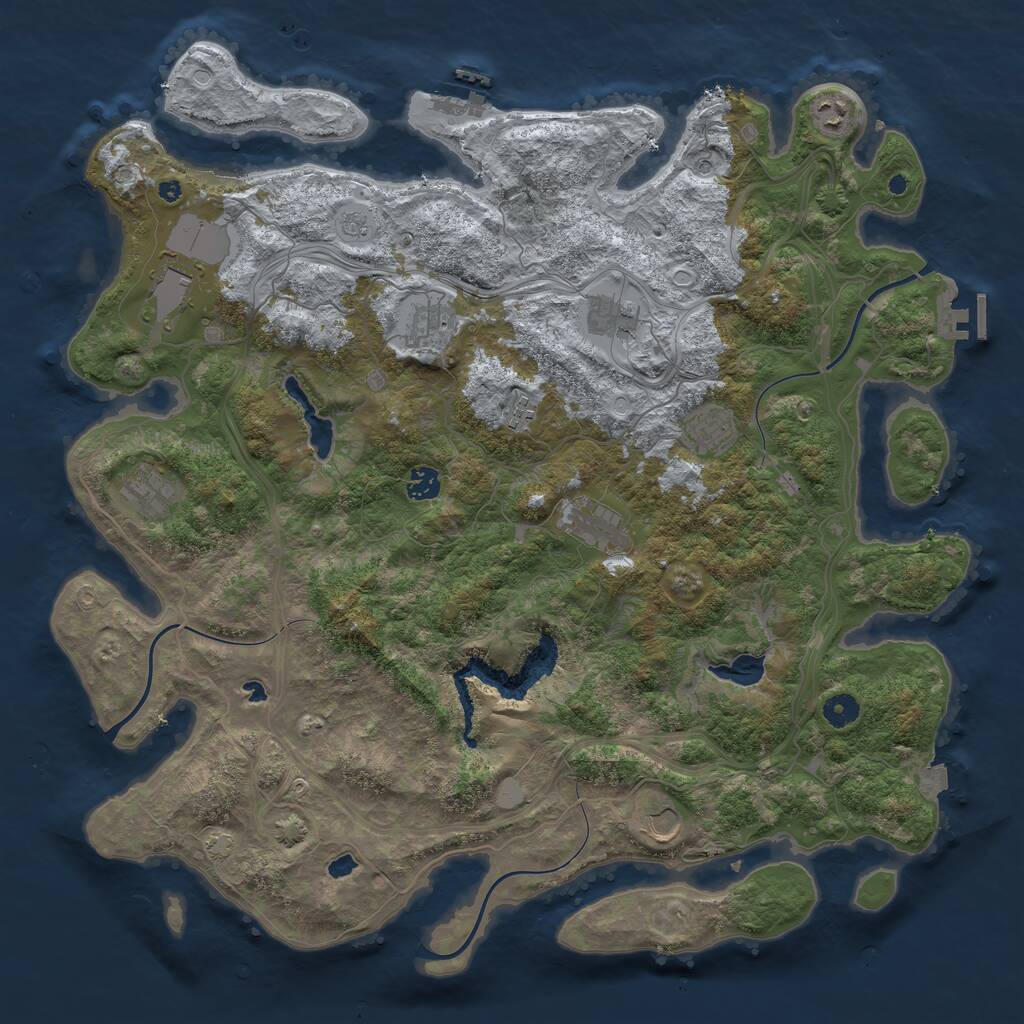Rust Map: Procedural Map, Size: 4500, Seed: 1506905, 16 Monuments