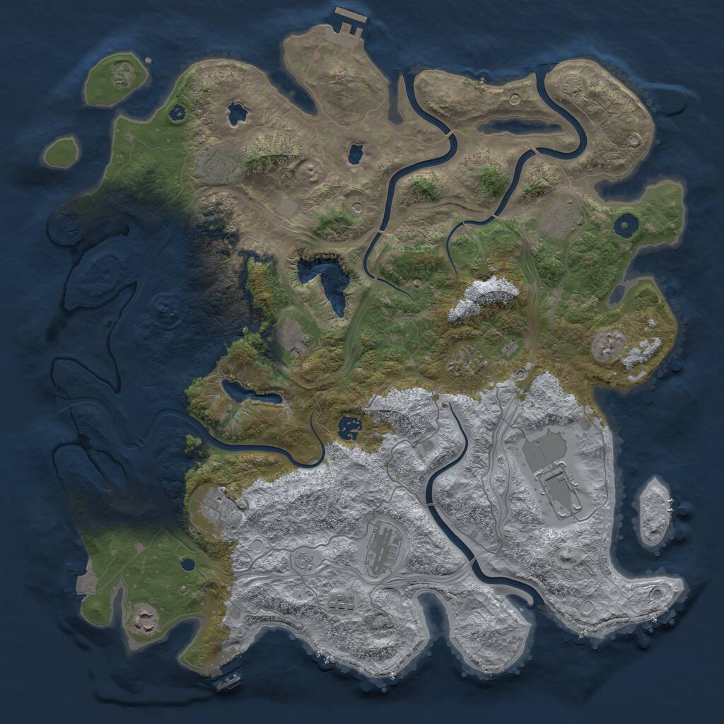 Rust Map: Procedural Map, Size: 4500, Seed: 5834637, 16 Monuments