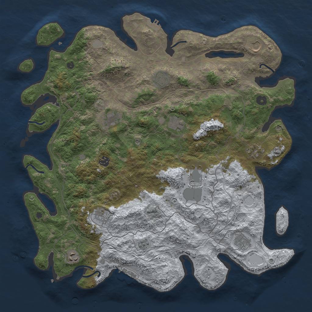 Rust Map: Procedural Map, Size: 4500, Seed: 5834637, 20 Monuments