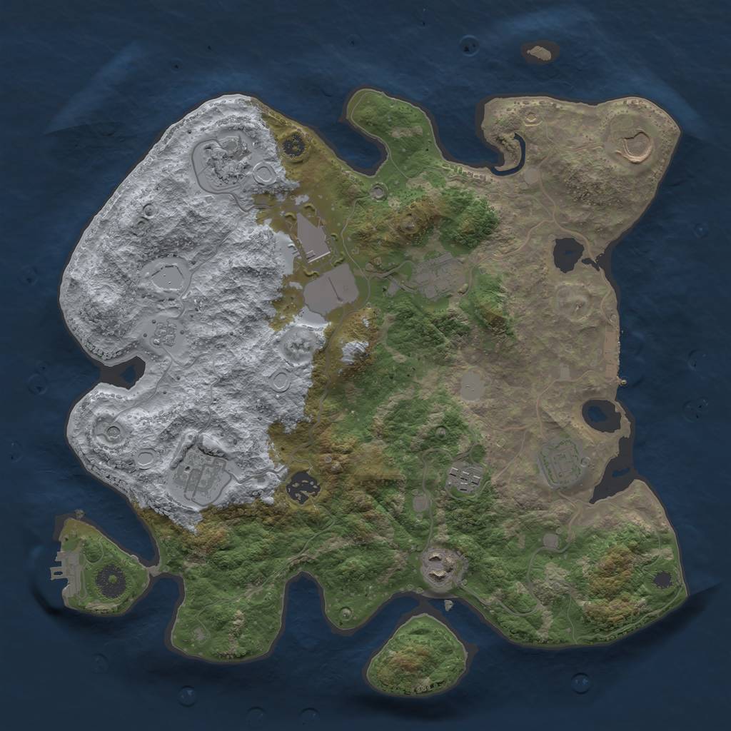 Rust Map: Procedural Map, Size: 3500, Seed: 4895693, 18 Monuments
