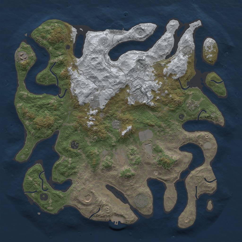 Rust Map: Procedural Map, Size: 4500, Seed: 1364197, 19 Monuments