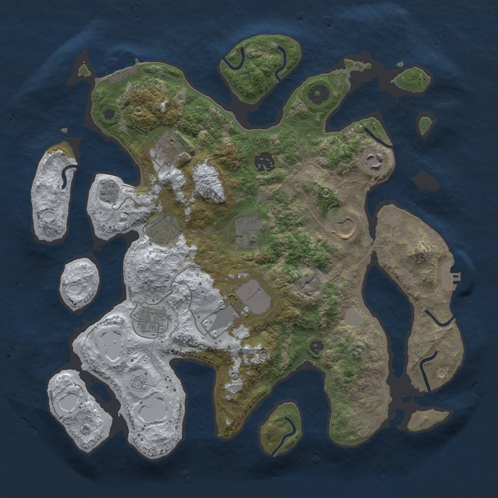 Rust Map: Procedural Map, Size: 3700, Seed: 4708199, 17 Monuments