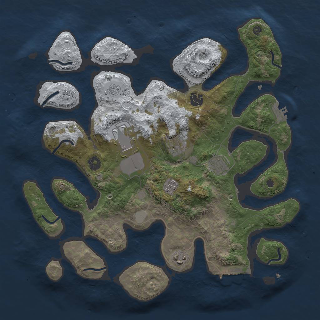 Rust Map: Procedural Map, Size: 3500, Seed: 4845507, 15 Monuments