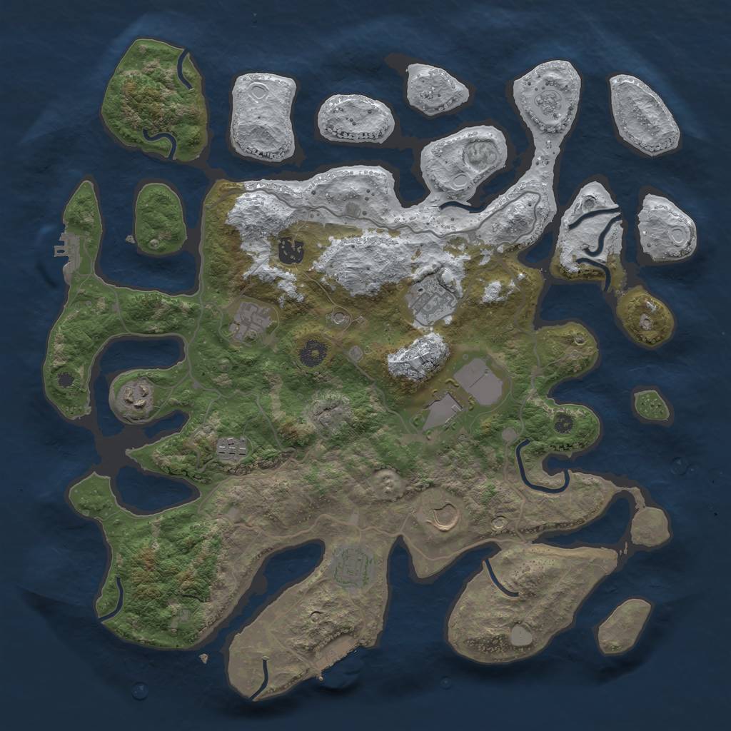 Rust Map: Procedural Map, Size: 4000, Seed: 67569708, 17 Monuments