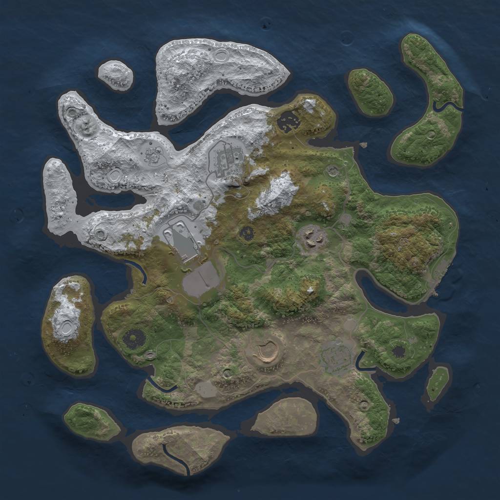 Rust Map: Procedural Map, Size: 3500, Seed: 3232022, 14 Monuments