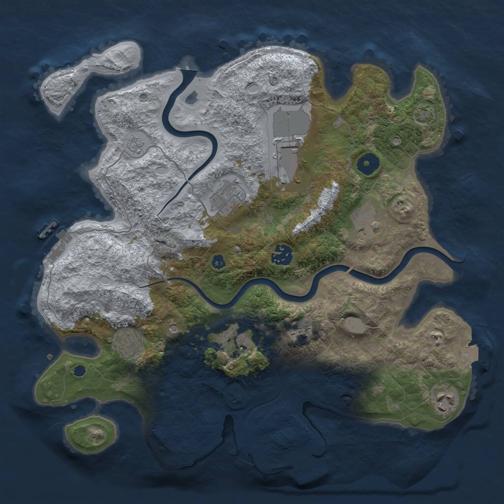 Rust Map: Procedural Map, Size: 3550, Seed: 179759, 14 Monuments