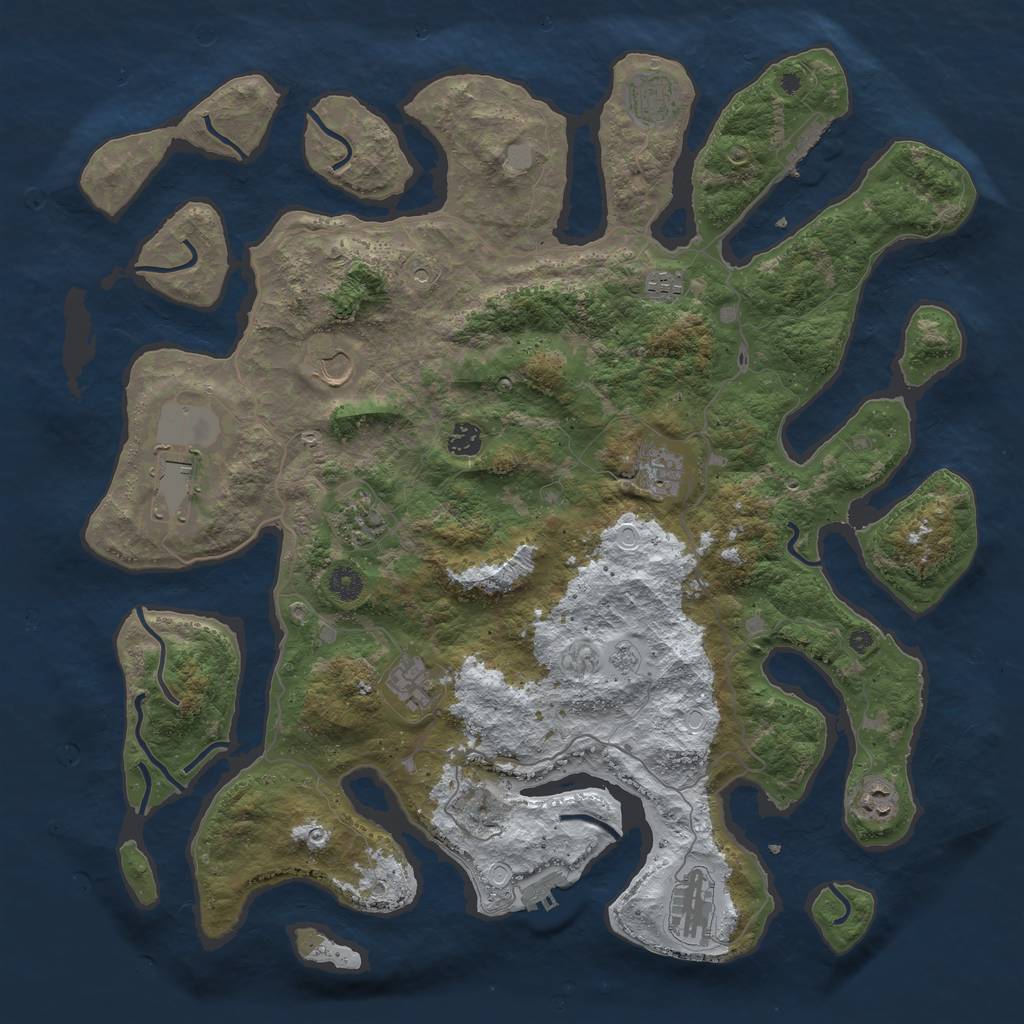 Rust Map: Procedural Map, Size: 4500, Seed: 5850616, 19 Monuments