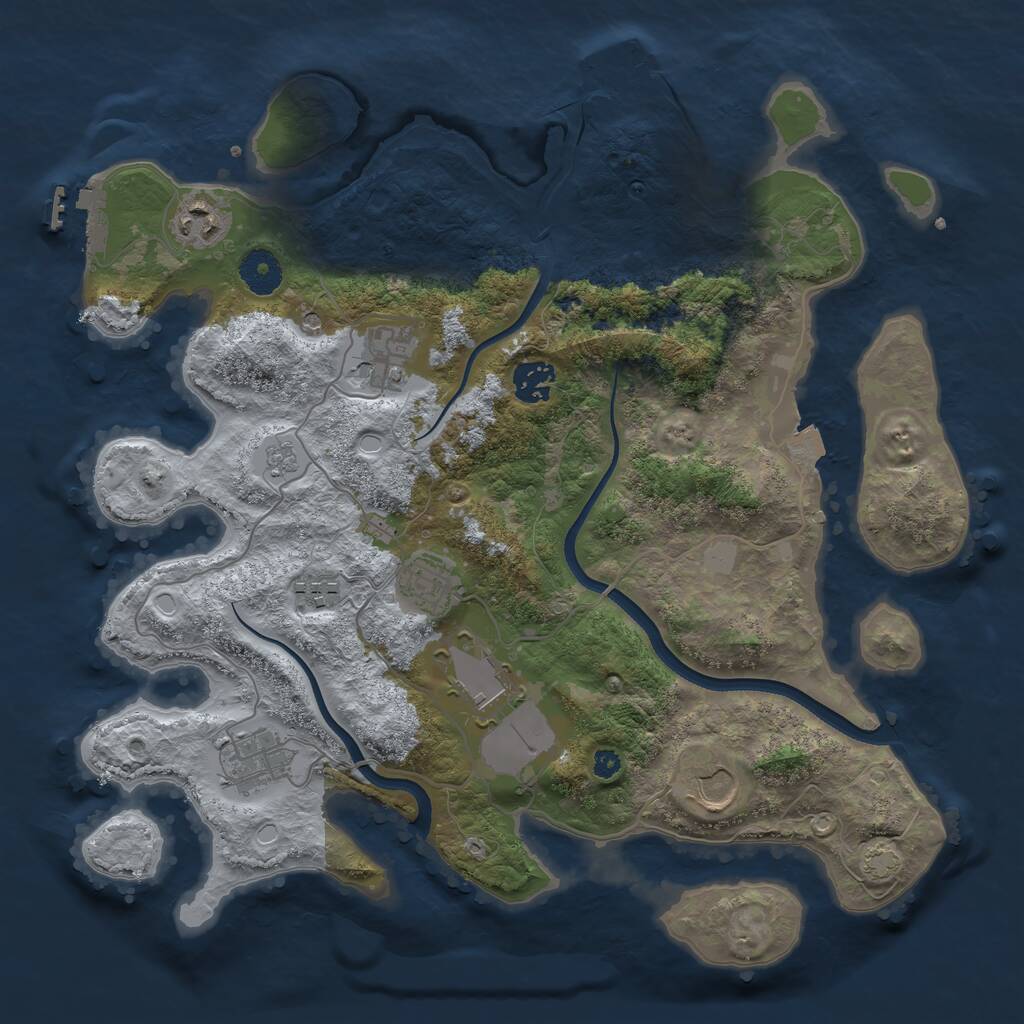 Rust Map: Procedural Map, Size: 3600, Seed: 4524, 14 Monuments