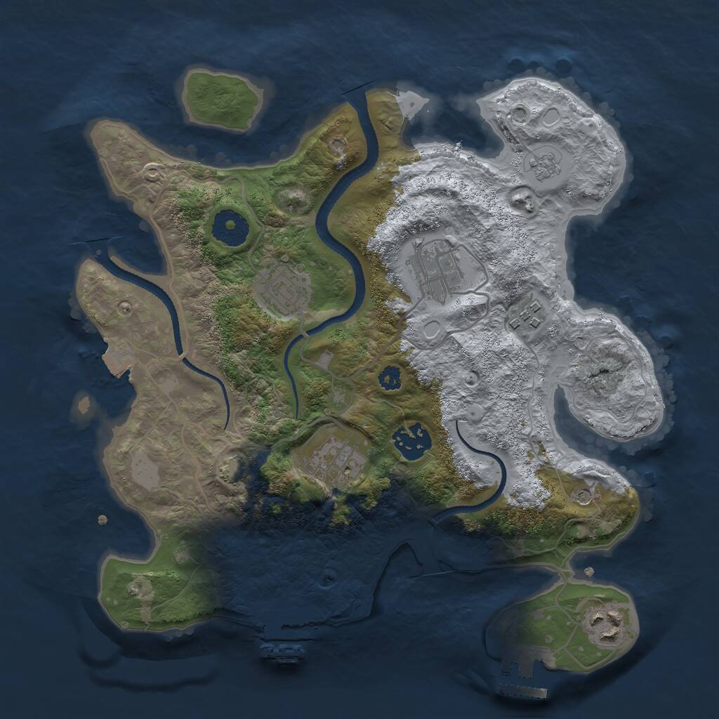 Rust Map: Procedural Map, Size: 3000, Seed: 1786998797, 12 Monuments