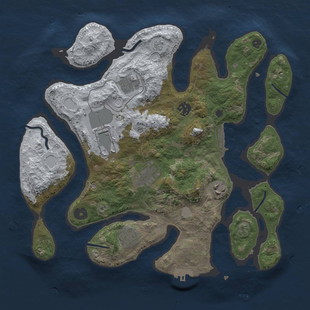 Rust Map: Procedural Map, Size: 3500, Seed: 1505920, 15 Monuments