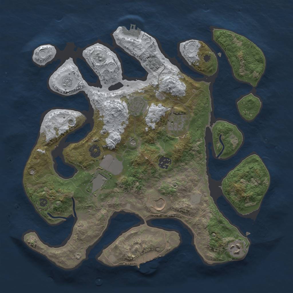 Rust Map: Procedural Map, Size: 3500, Seed: 3357809, 16 Monuments