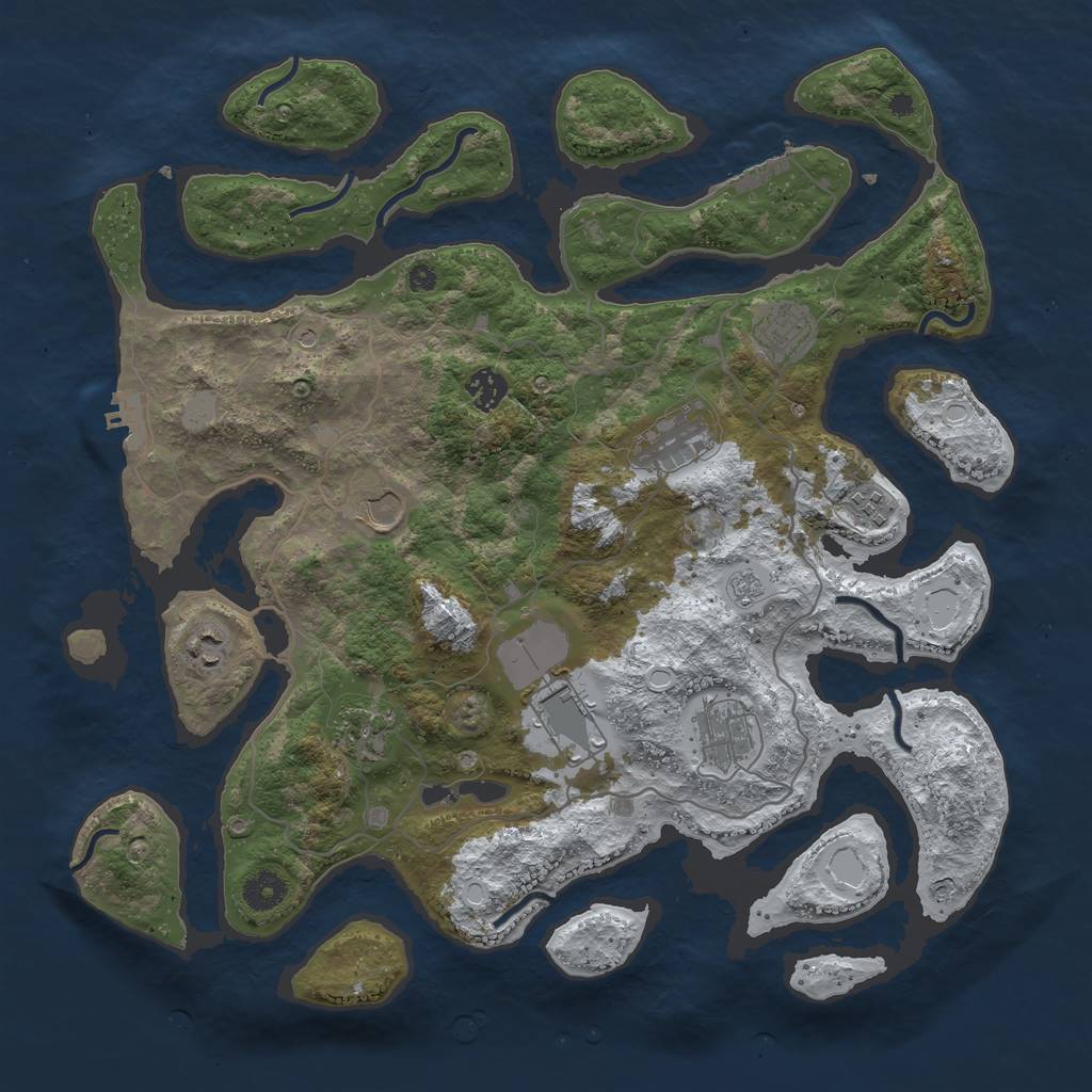 Rust Map: Procedural Map, Size: 4000, Seed: 2862467, 18 Monuments