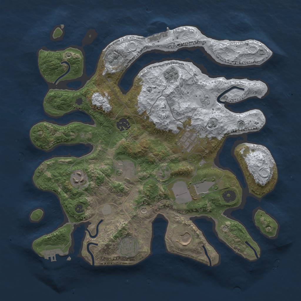 Rust Map: Procedural Map, Size: 3500, Seed: 80085420, 17 Monuments
