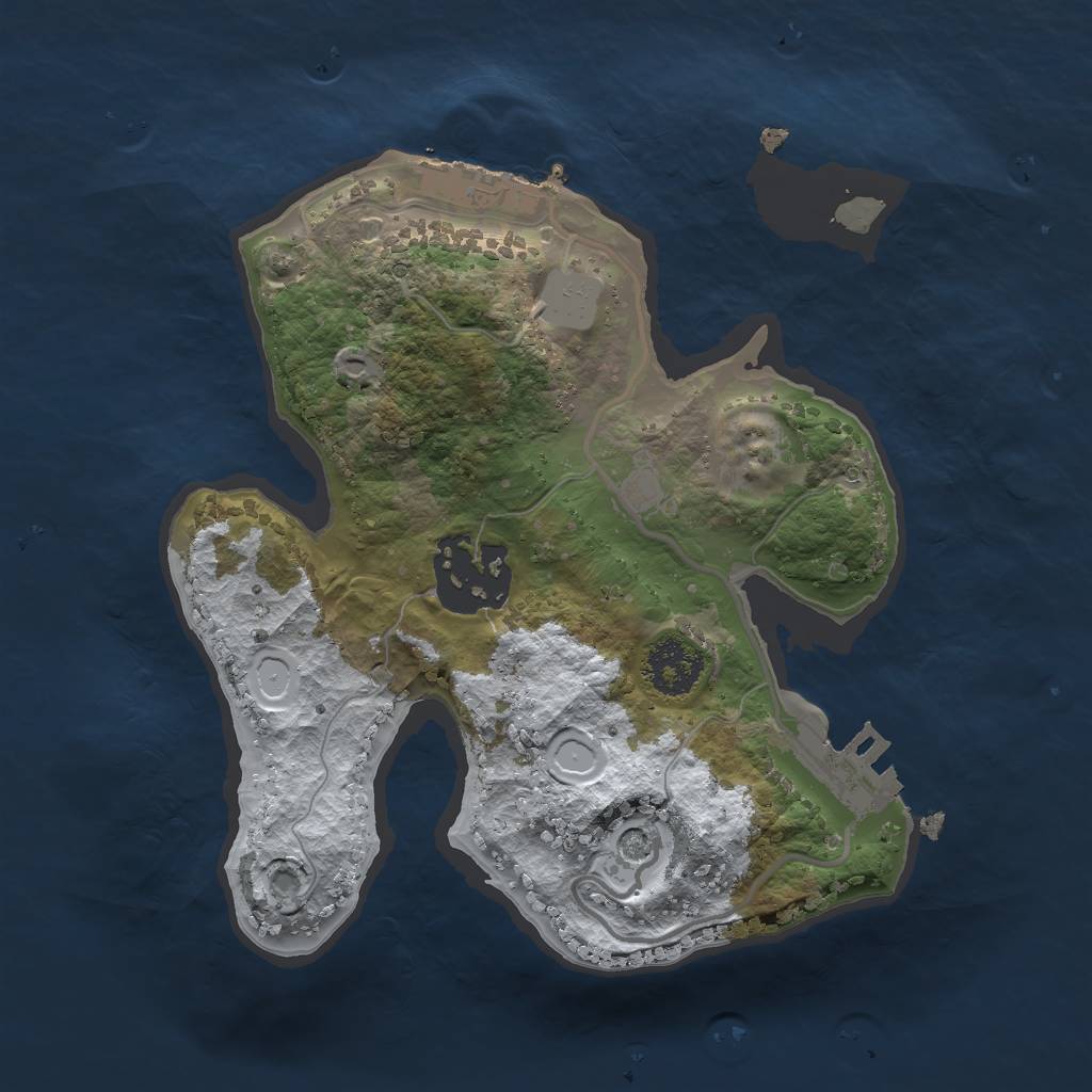 Rust Map: Procedural Map, Size: 2010, Seed: 1131264423, 9 Monuments