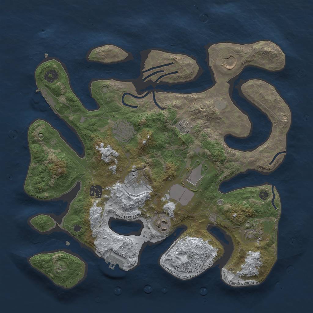 Rust Map: Procedural Map, Size: 3500, Seed: 1798455, 15 Monuments