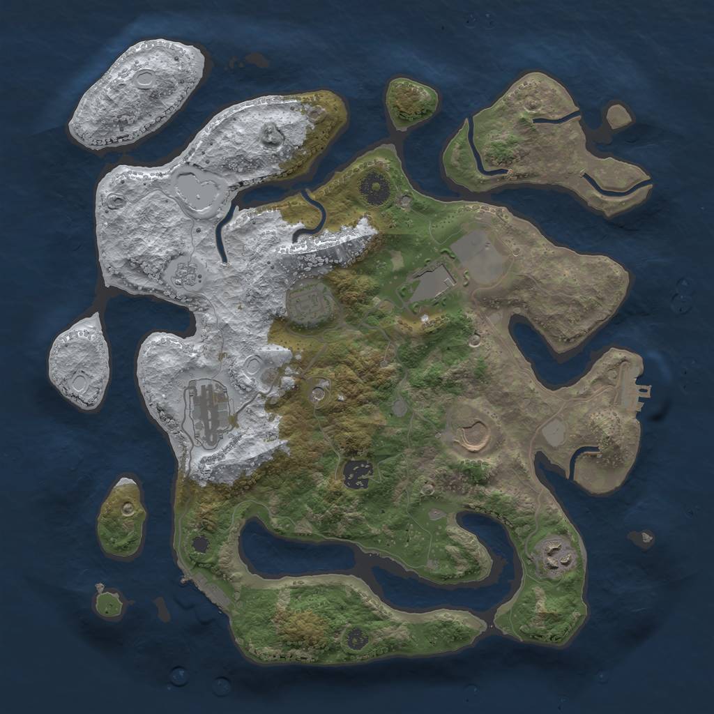Rust Map: Procedural Map, Size: 3500, Seed: 2610273, 15 Monuments