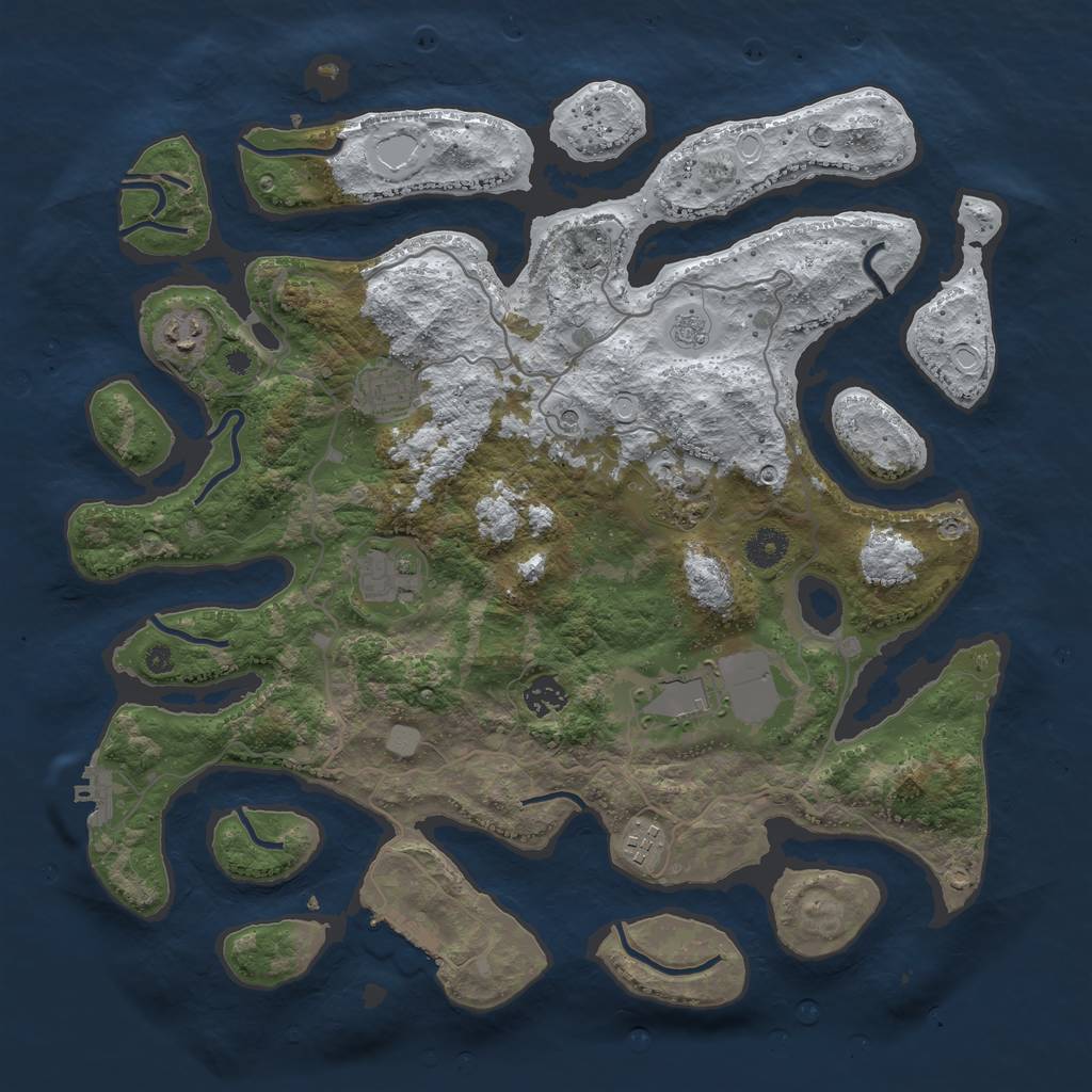 Rust Map: Procedural Map, Size: 4000, Seed: 1570062, 16 Monuments