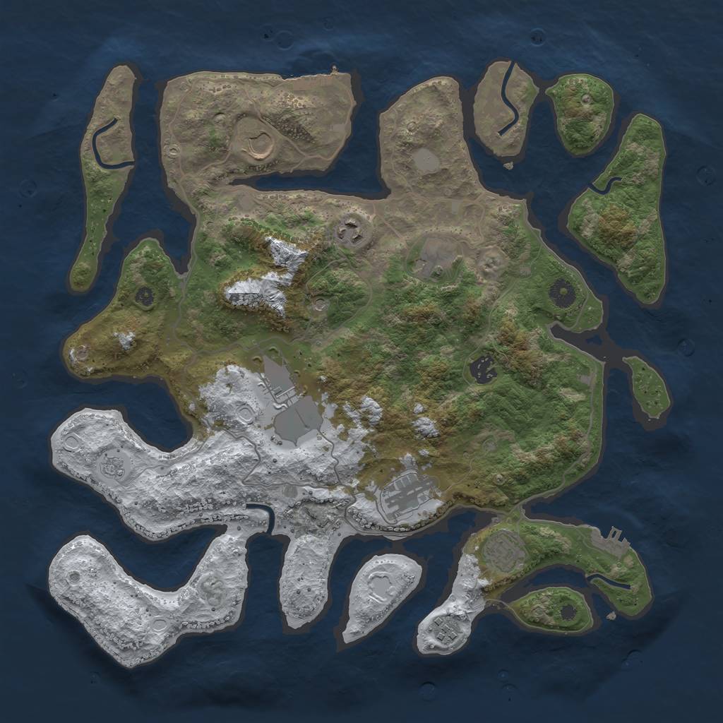 Rust Map: Procedural Map, Size: 4000, Seed: 1915792, 17 Monuments