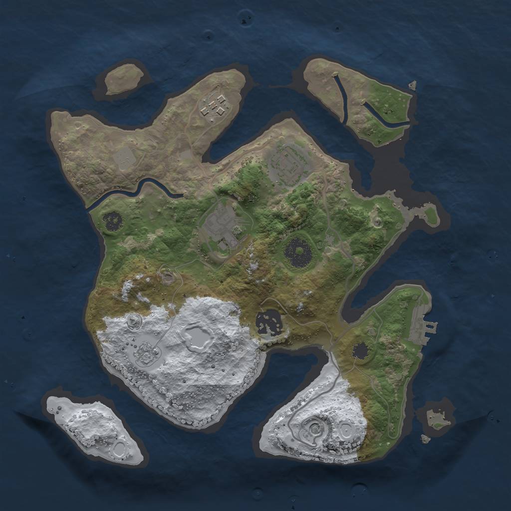 Rust Map: Procedural Map, Size: 2750, Seed: 279928622, 12 Monuments