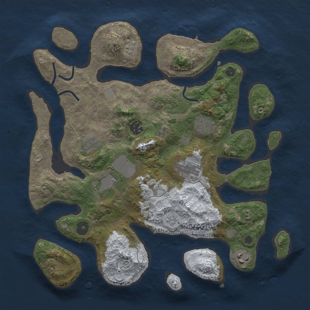 Rust Map: Procedural Map, Size: 3500, Seed: 1665980240, 15 Monuments