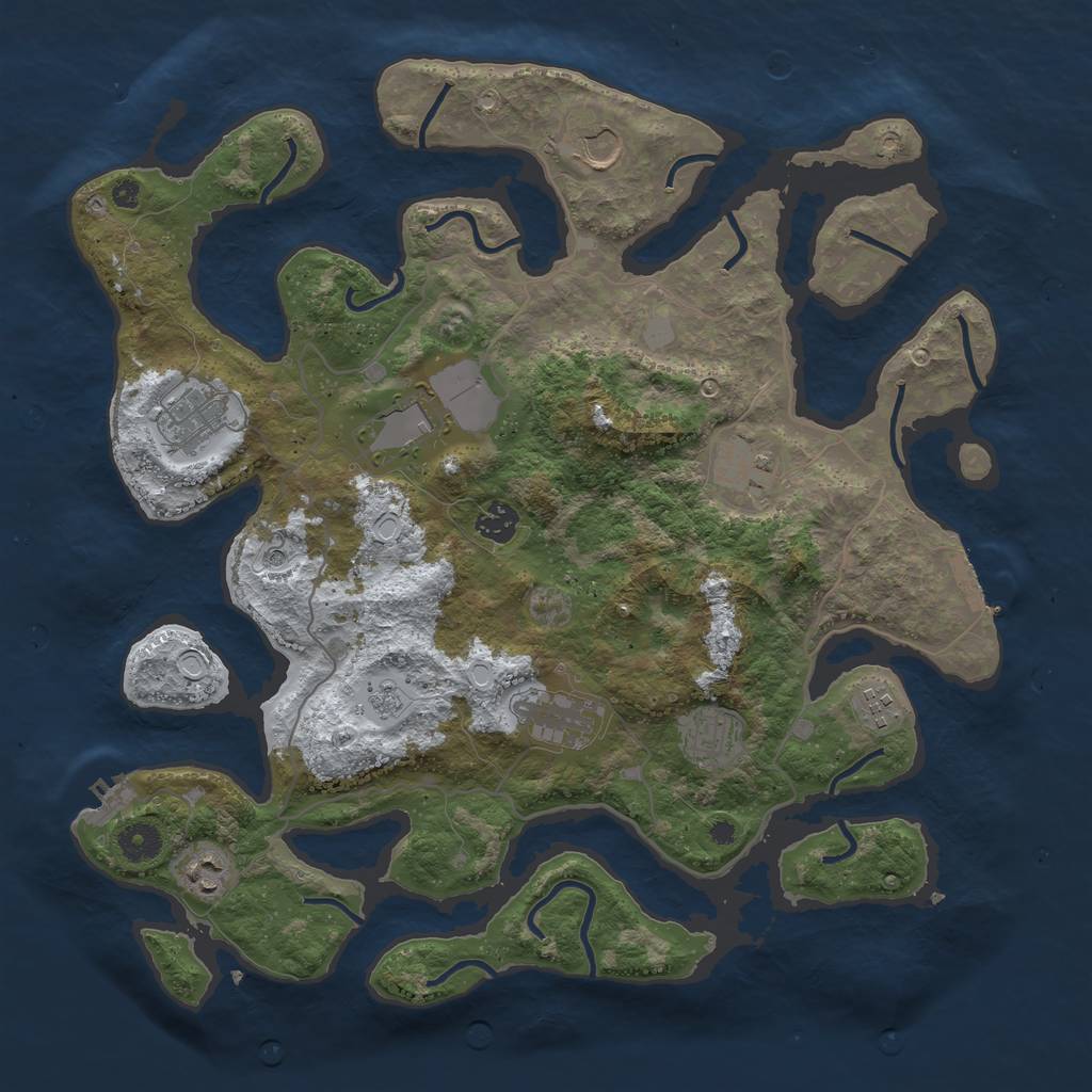 Rust Map: Procedural Map, Size: 4000, Seed: 4090270, 18 Monuments