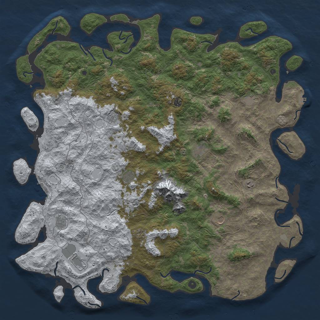 Rust Map: Procedural Map, Size: 6000, Seed: 39272, 20 Monuments