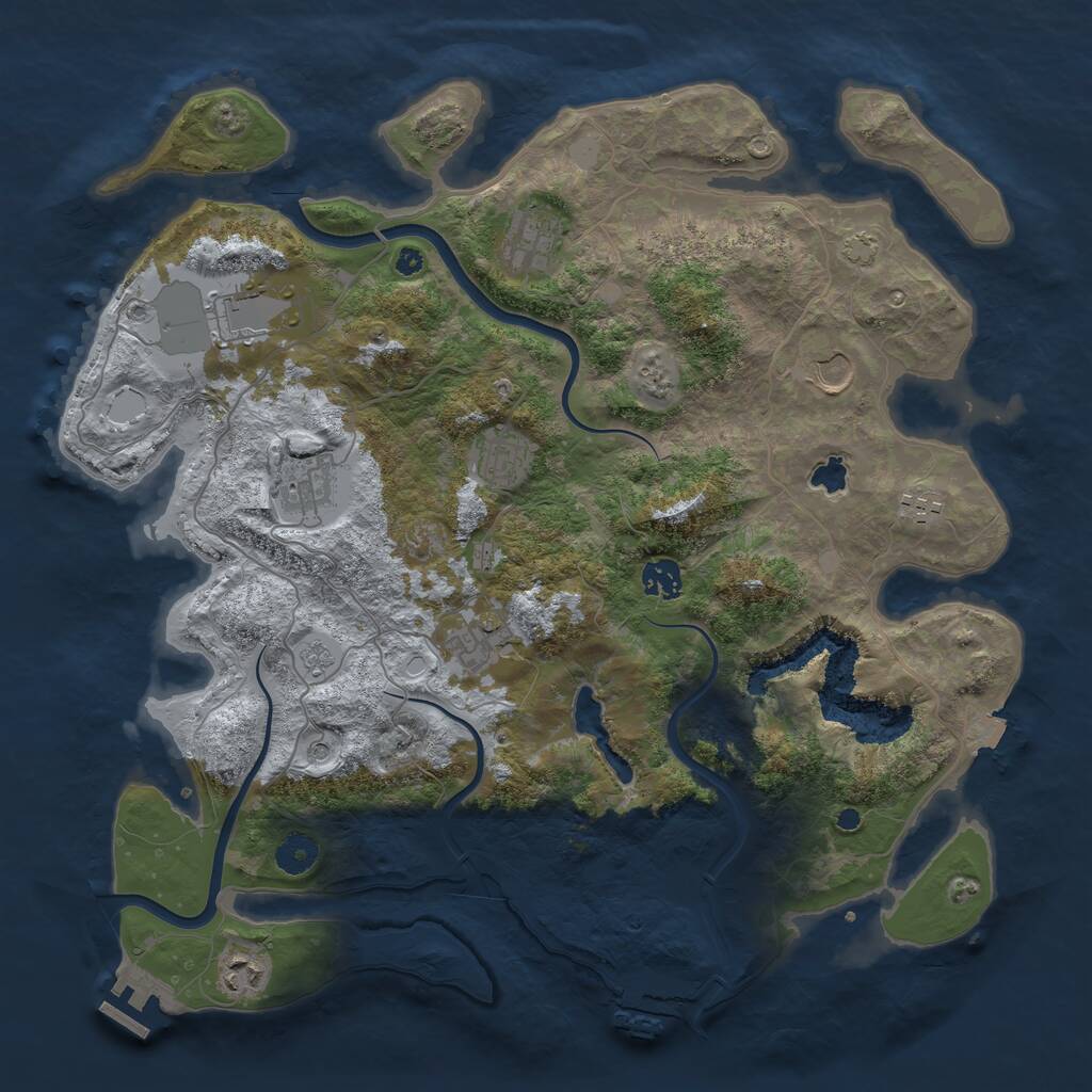 Rust Map: Procedural Map, Size: 4000, Seed: 6417890, 15 Monuments