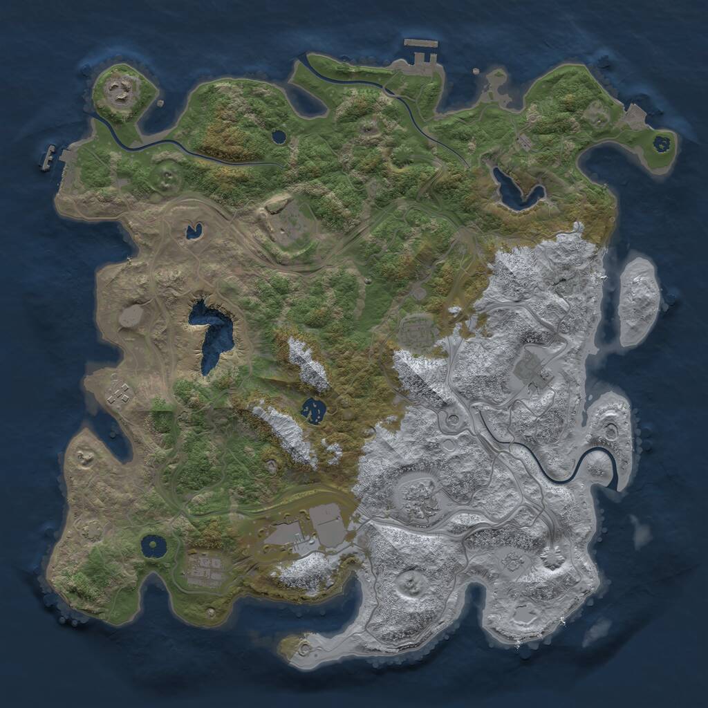 Rust Map: Procedural Map, Size: 4250, Seed: 5955166, 15 Monuments