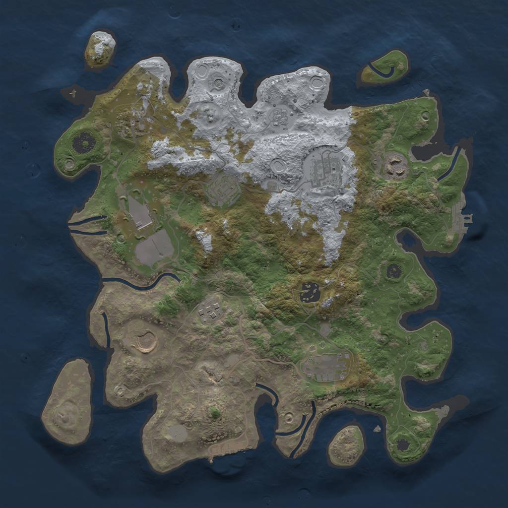 Rust Map: Procedural Map, Size: 3500, Seed: 178933, 18 Monuments