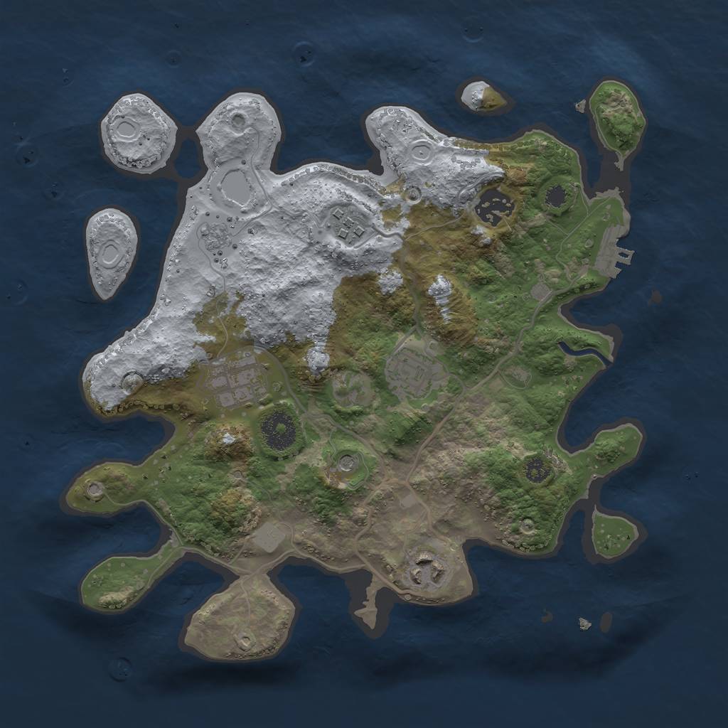 Rust Map: Procedural Map, Size: 3000, Seed: 14738224, 13 Monuments