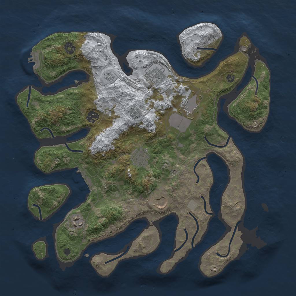 Rust Map: Procedural Map, Size: 3700, Seed: 6112820, 16 Monuments