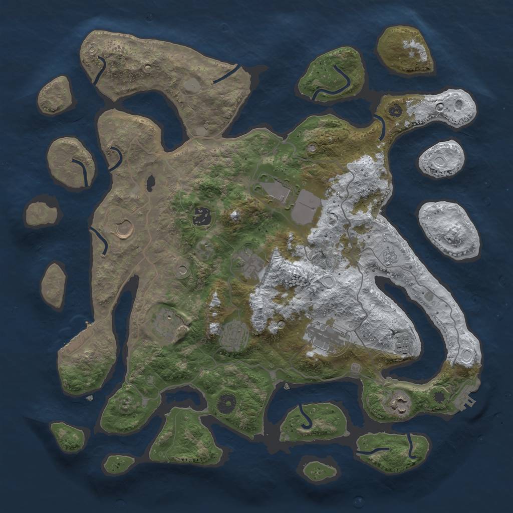 Rust Map: Procedural Map, Size: 4000, Seed: 3817850, 18 Monuments