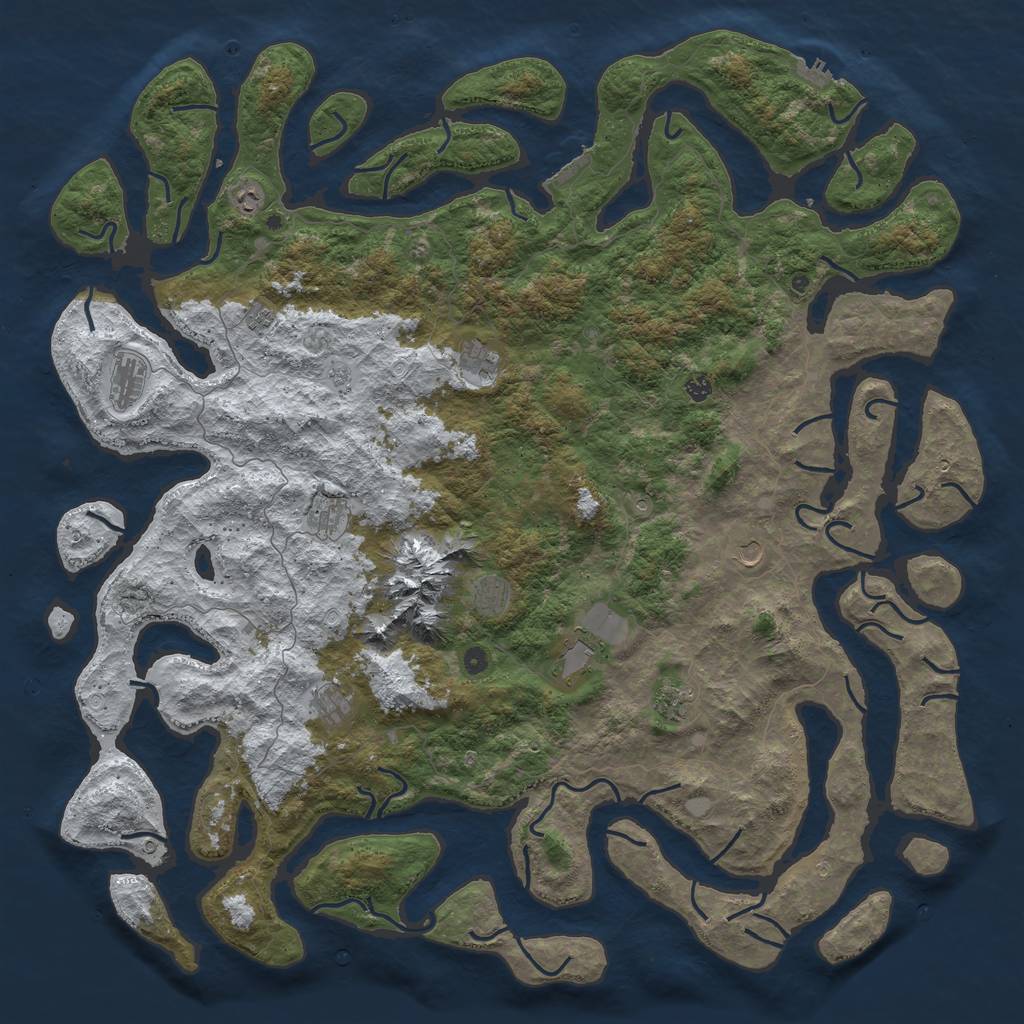 Rust Map: Procedural Map, Size: 6000, Seed: 31839206, 20 Monuments