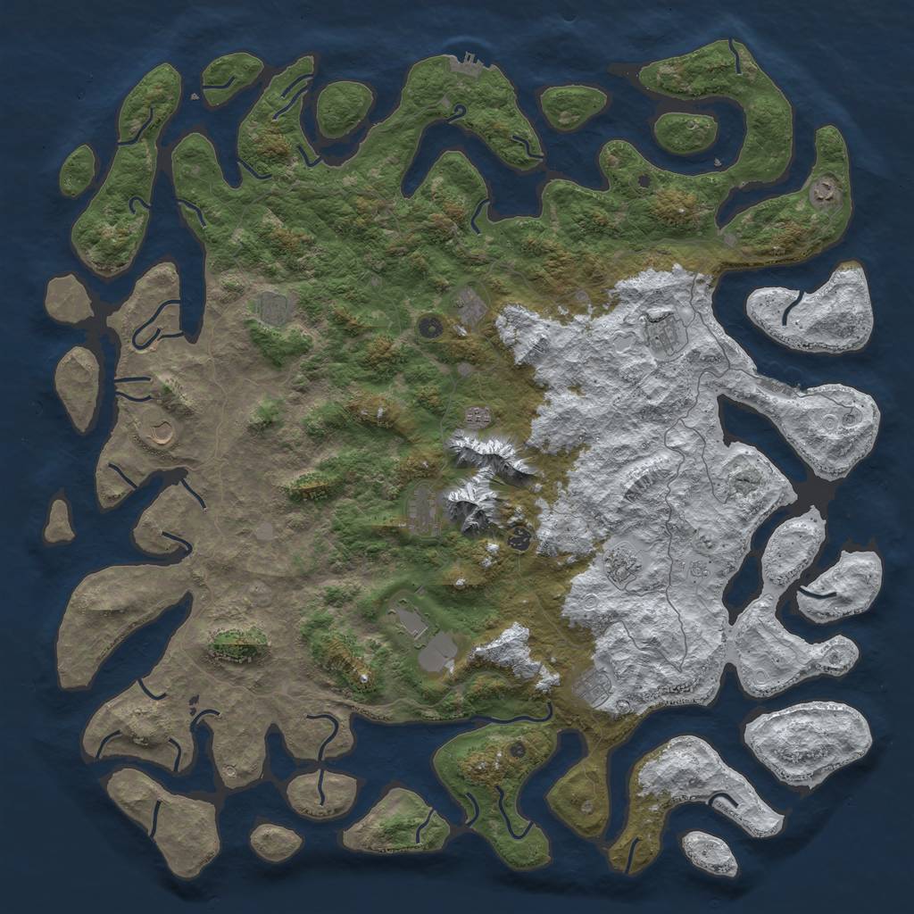 Rust Map: Procedural Map, Size: 6000, Seed: 2029837, 20 Monuments