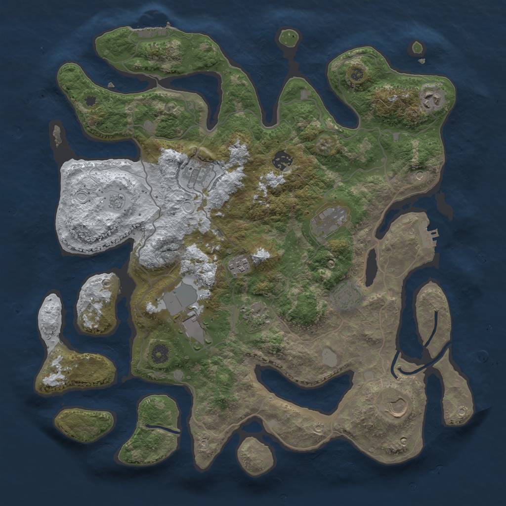 Rust Map: Procedural Map, Size: 4000, Seed: 5631935, 18 Monuments