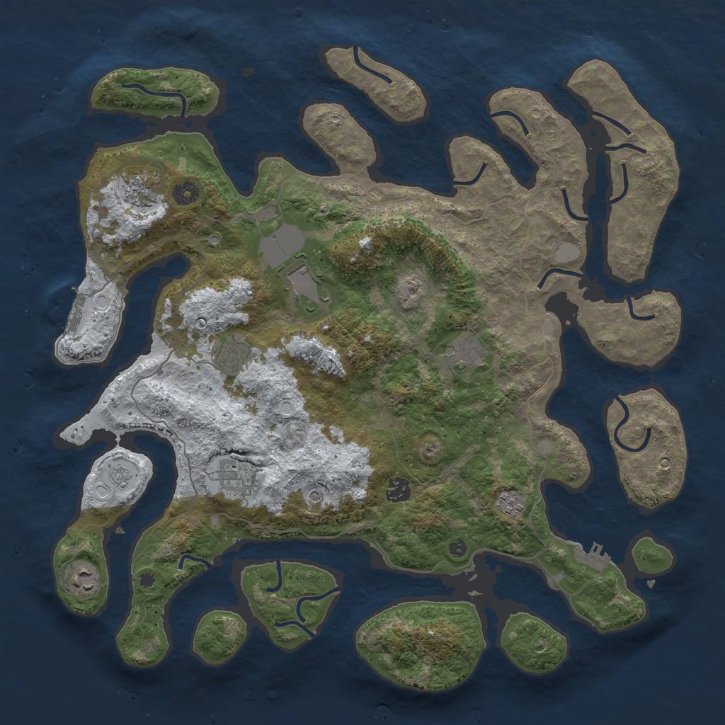 Rust Map: Procedural Map, Size: 4250, Seed: 2770448, 17 Monuments