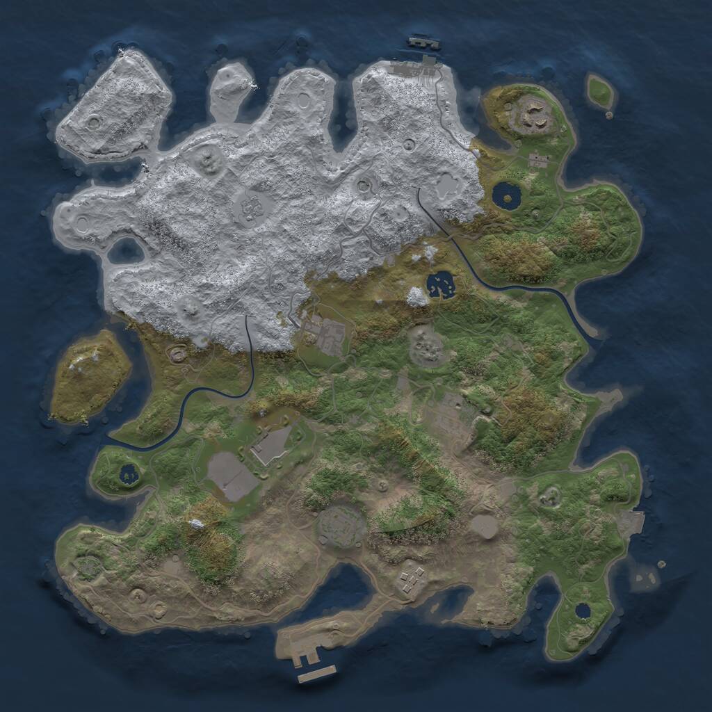 Rust Map: Procedural Map, Size: 3700, Seed: 1317282701, 13 Monuments