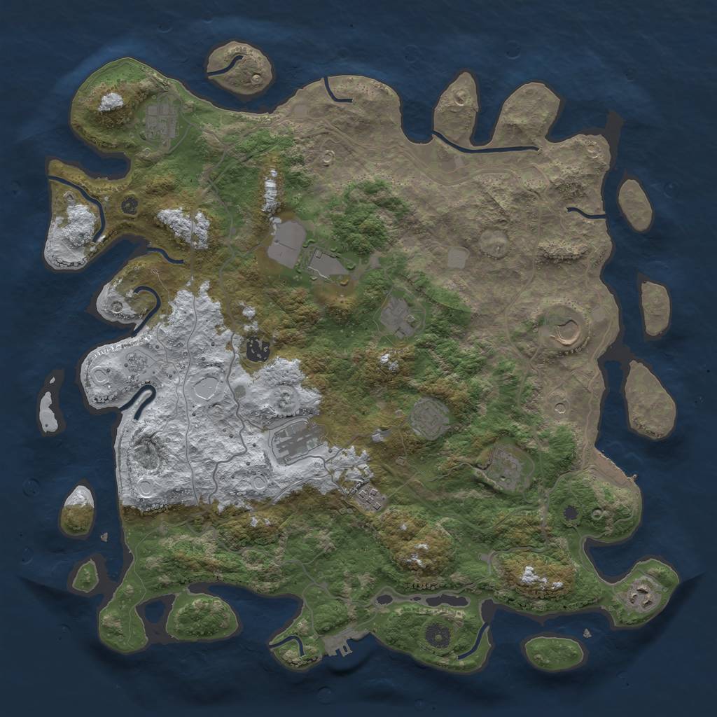 Rust Map: Procedural Map, Size: 4250, Seed: 1674881465, 19 Monuments