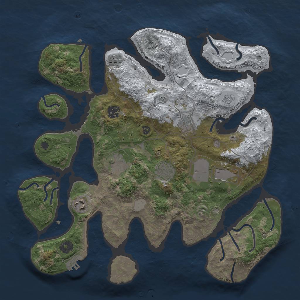 Rust Map: Procedural Map, Size: 3500, Seed: 5917674, 15 Monuments