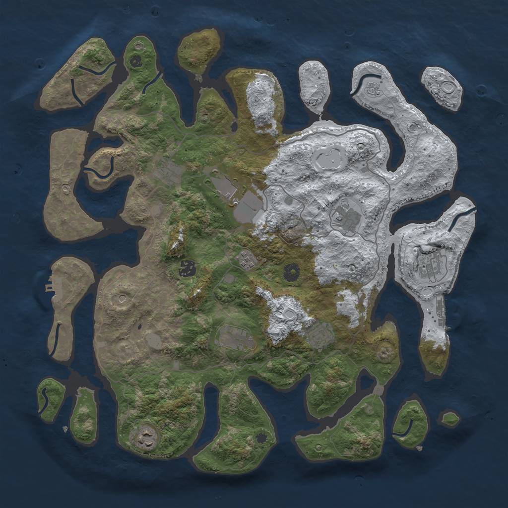 Rust Map: Procedural Map, Size: 4250, Seed: 2311120, 18 Monuments