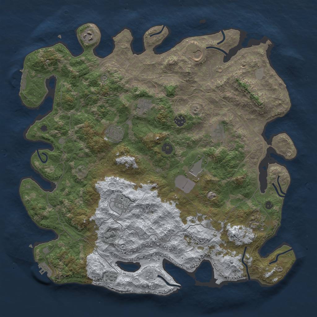 Rust Map: Procedural Map, Size: 4250, Seed: 6189489, 19 Monuments