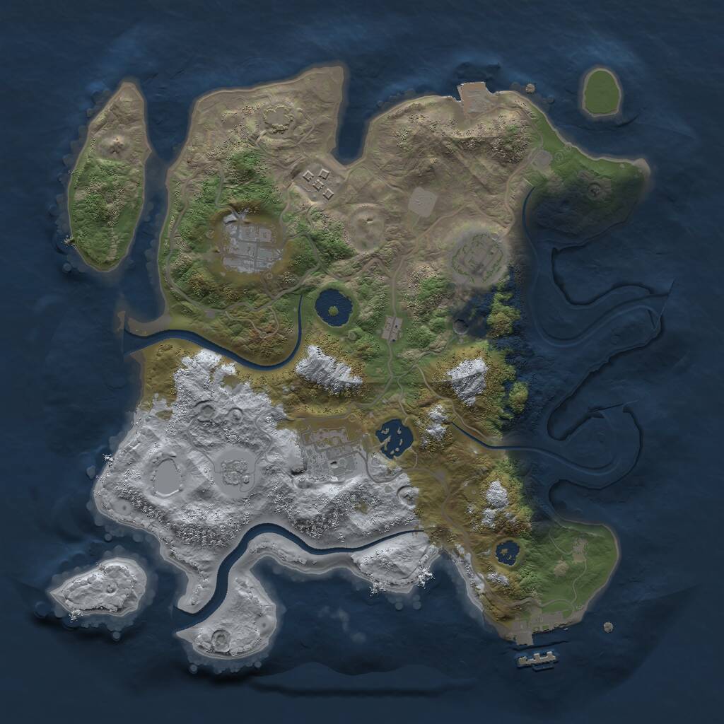 Rust Map: Procedural Map, Size: 3000, Seed: 2583731, 10 Monuments
