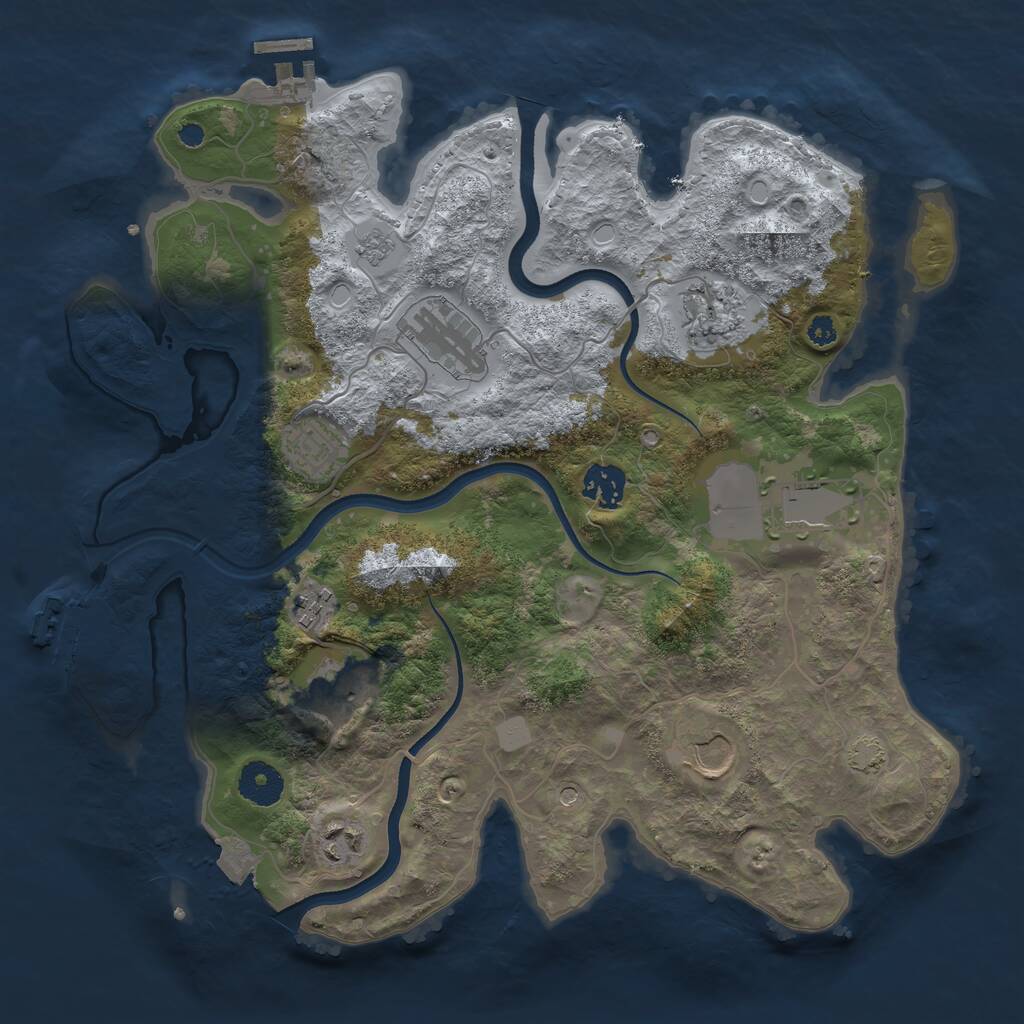 Rust Map: Procedural Map, Size: 3500, Seed: 4322076, 15 Monuments