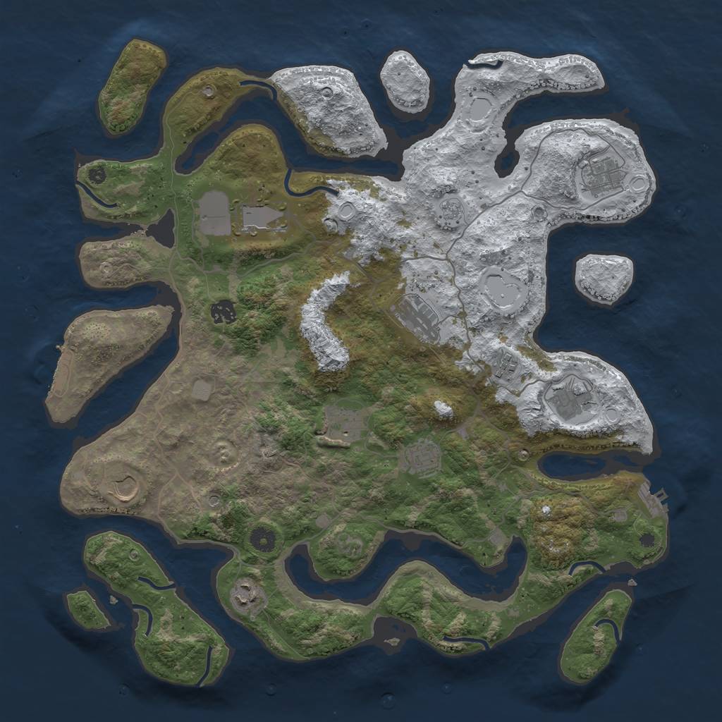 Rust Map: Procedural Map, Size: 4250, Seed: 536853, 19 Monuments