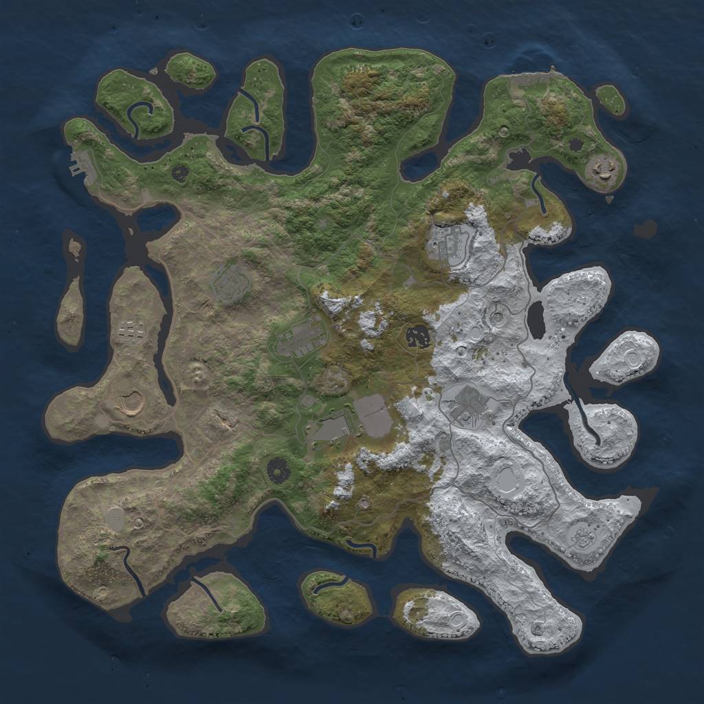 Rust Map: Procedural Map, Size: 4250, Seed: 6233948, 18 Monuments