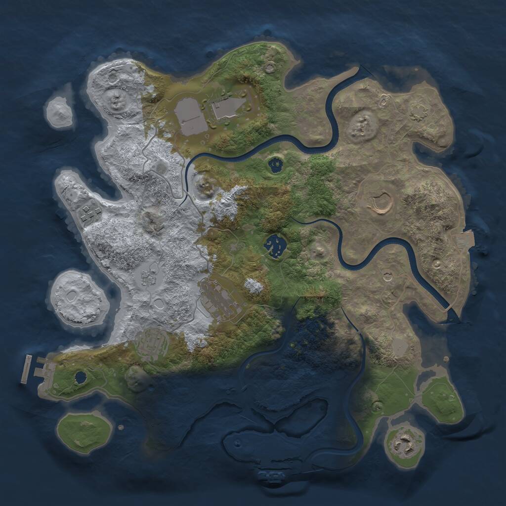 Rust Map: Procedural Map, Size: 3500, Seed: 609344, 13 Monuments