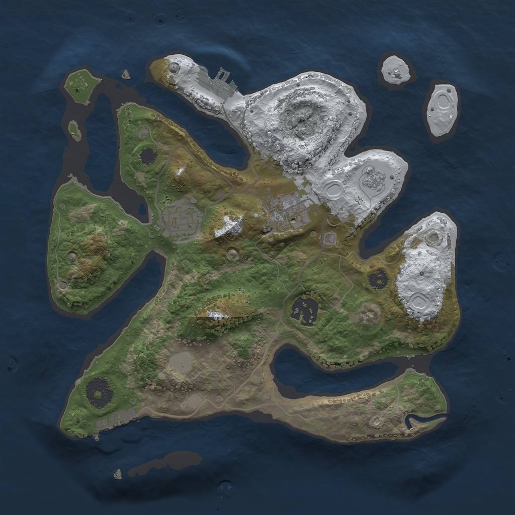 Rust Map: Procedural Map, Size: 2750, Seed: 873844137, 11 Monuments