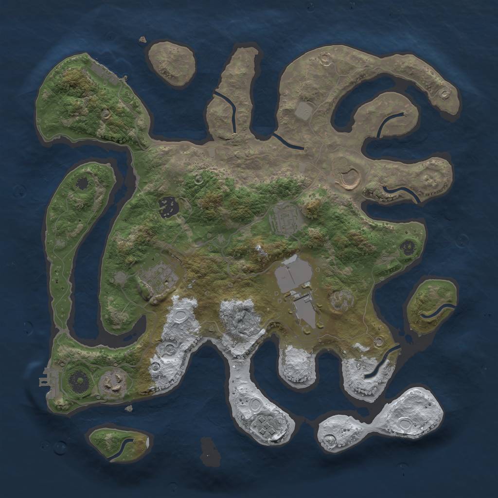 Rust Map: Procedural Map, Size: 3500, Seed: 1932909, 15 Monuments