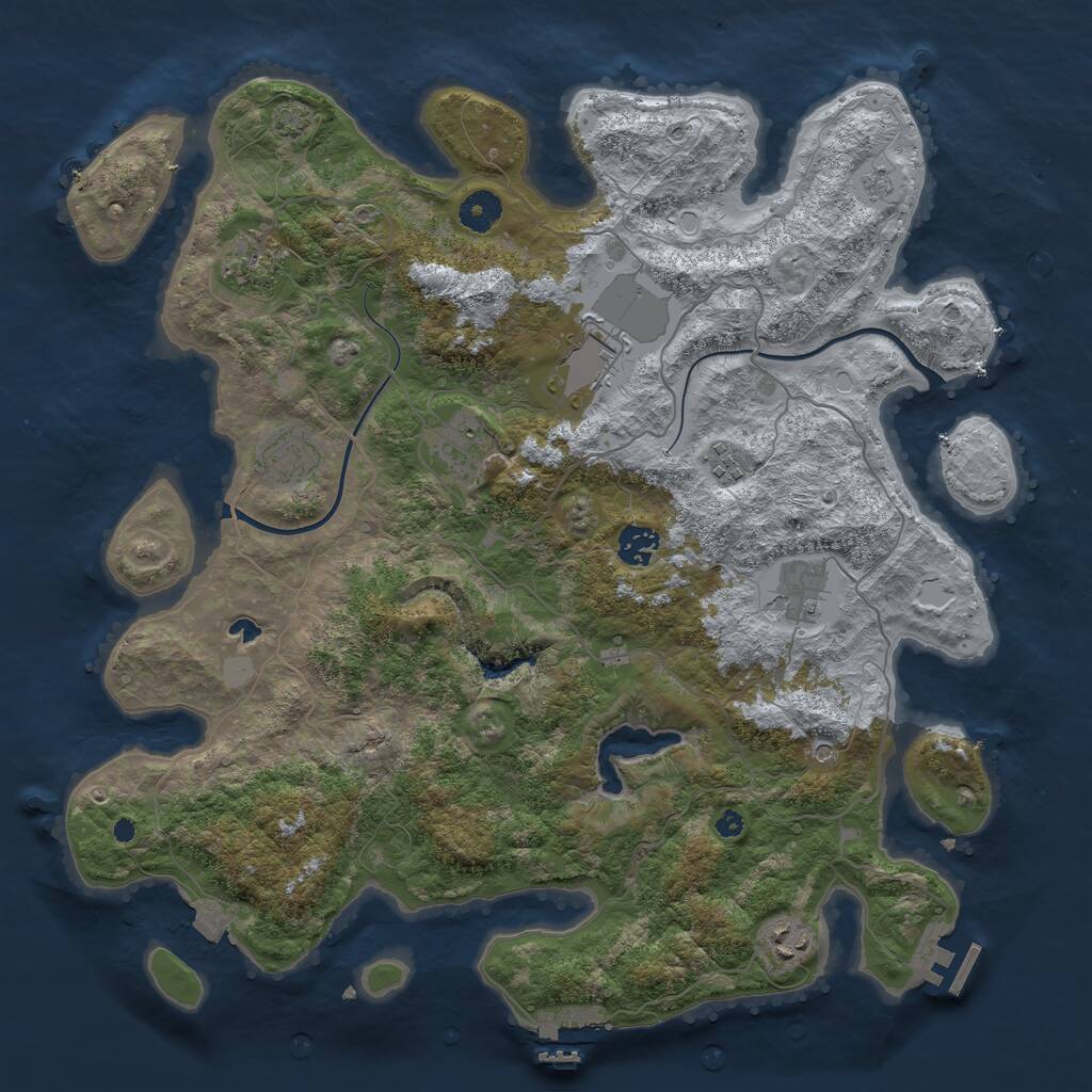 Rust Map: Procedural Map, Size: 4000, Seed: 4651979, 14 Monuments
