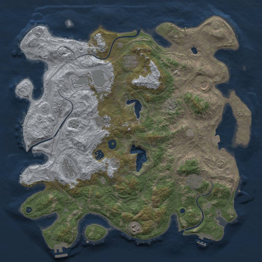 Rust Map: Procedural Map, Size: 4250, Seed: 1927404, 15 Monuments